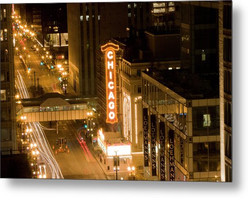 Chicago at Night - Metal Print